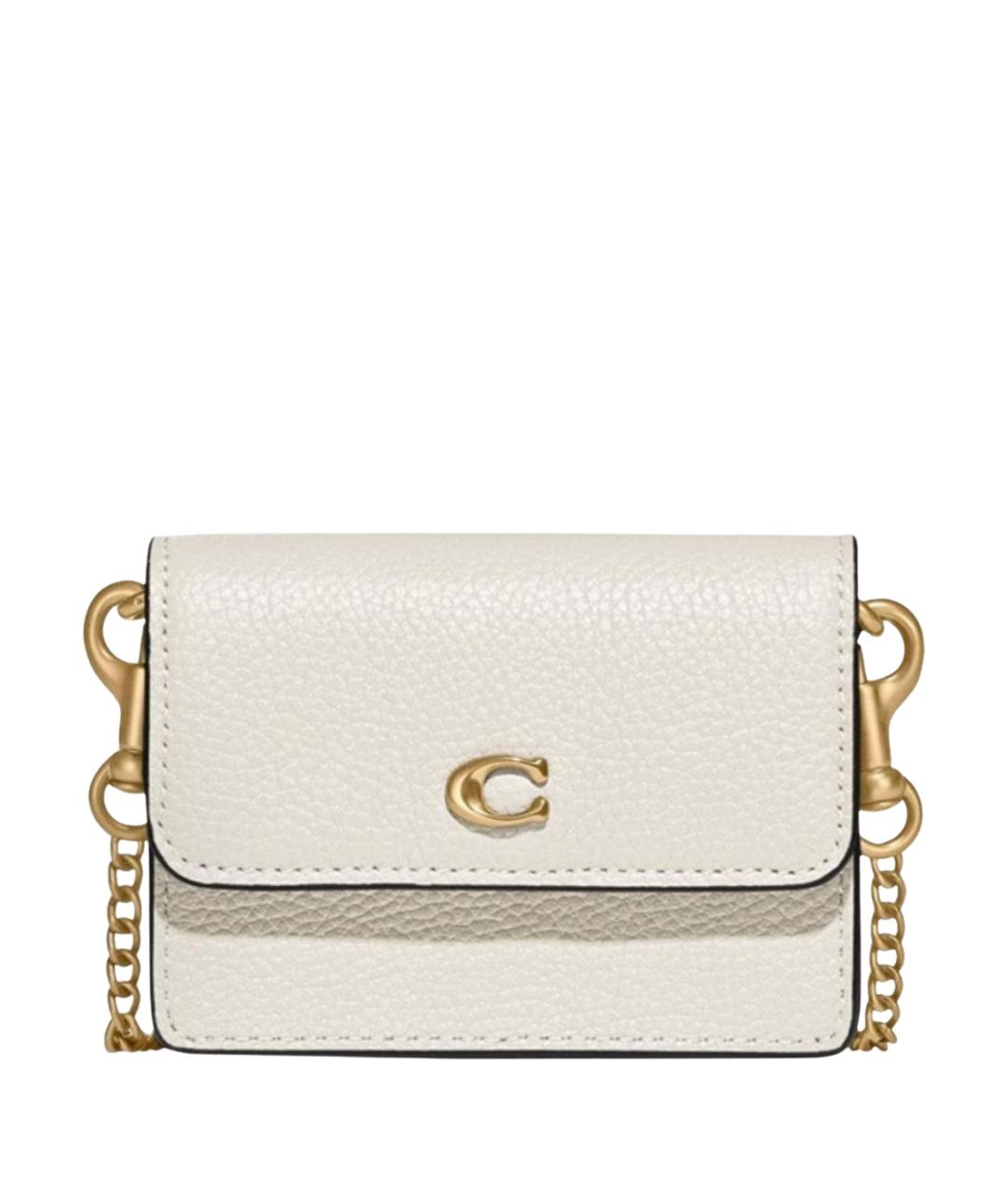 COACH Белая кожаная сумка через плечо, фото 1