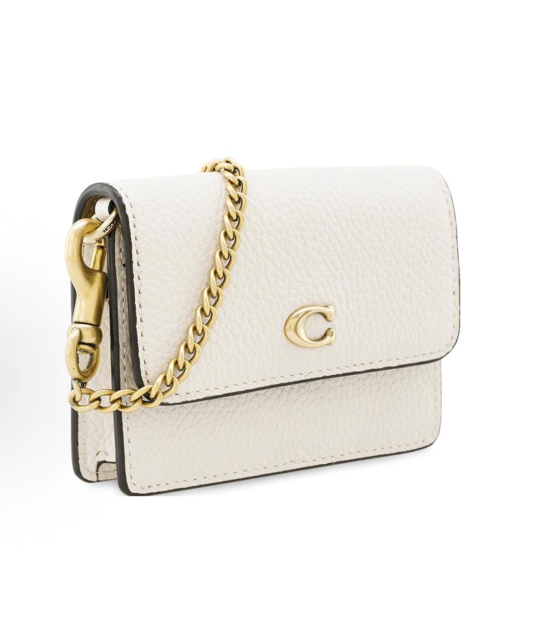 COACH Белая кожаная сумка через плечо, фото 2