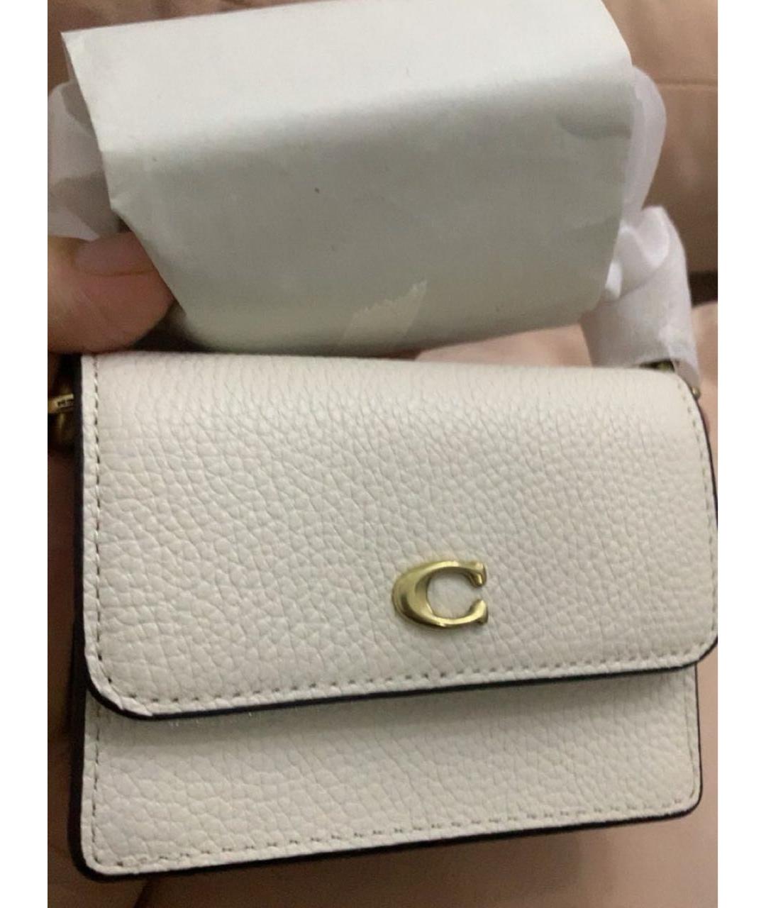 COACH Белая кожаная сумка через плечо, фото 8