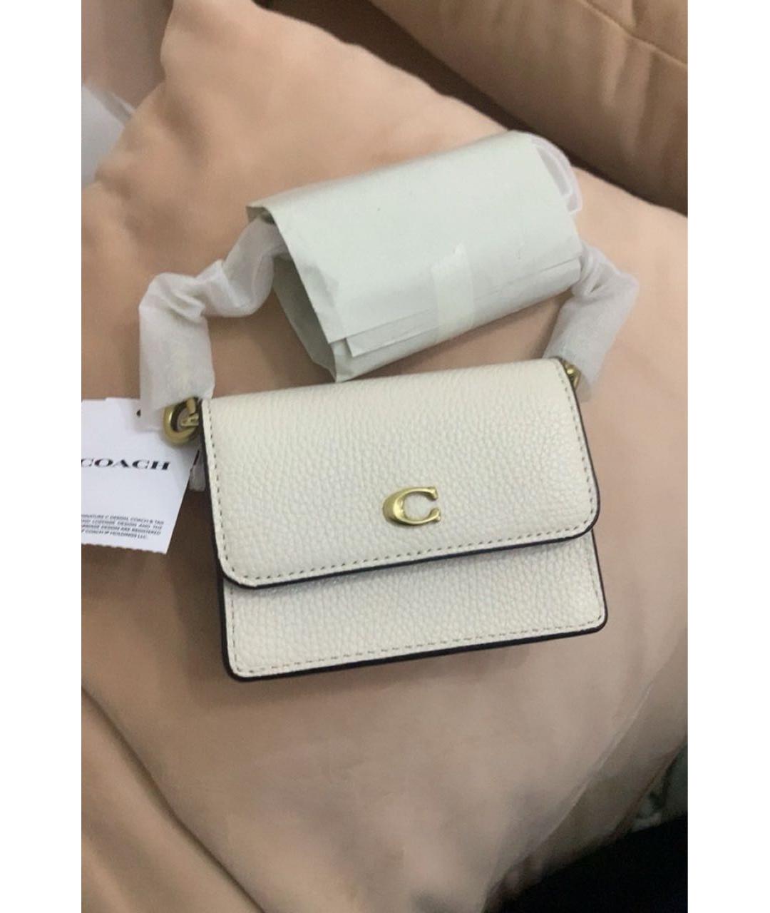 COACH Белая кожаная сумка через плечо, фото 7
