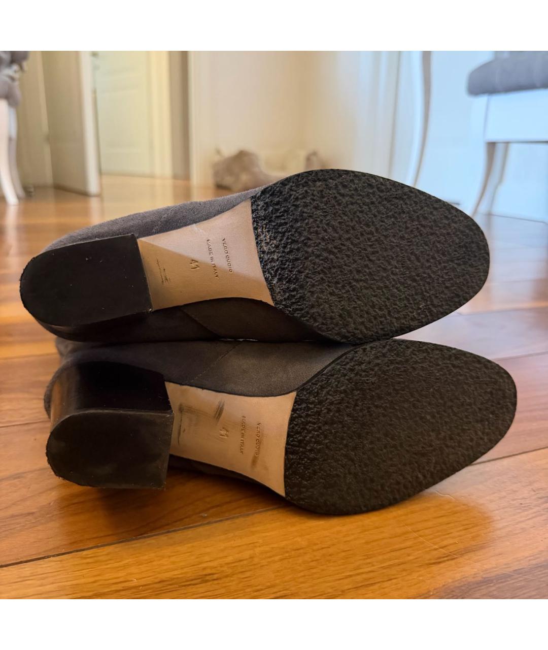 SERGIO ROSSI Серые замшевые сапоги, фото 5