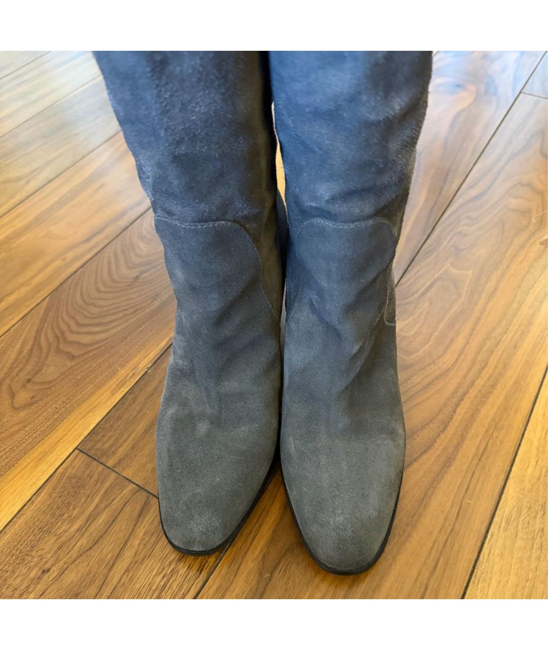 SERGIO ROSSI Серые замшевые сапоги, фото 3