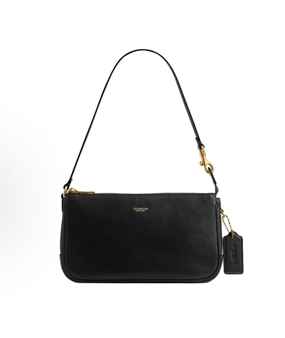 COACH Черная кожаная сумка через плечо, фото 9