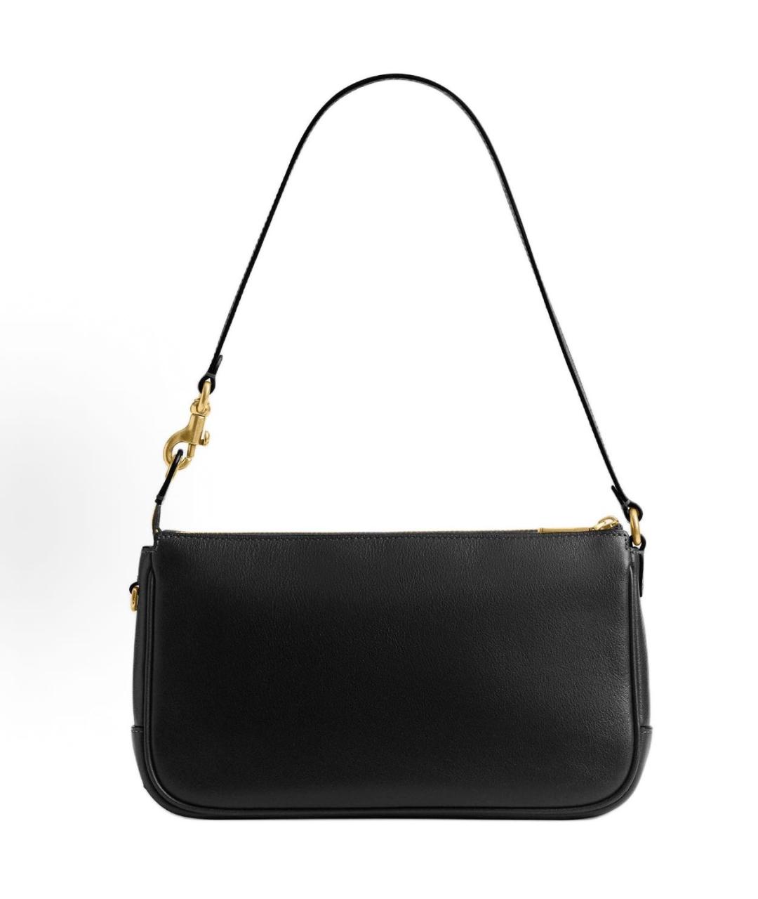 COACH Черная кожаная сумка через плечо, фото 2