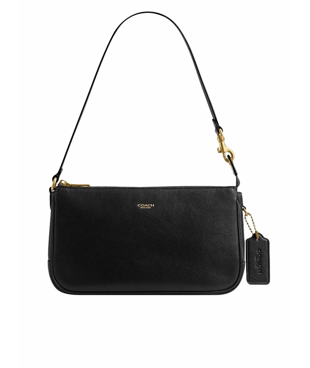 COACH Черная кожаная сумка через плечо, фото 1