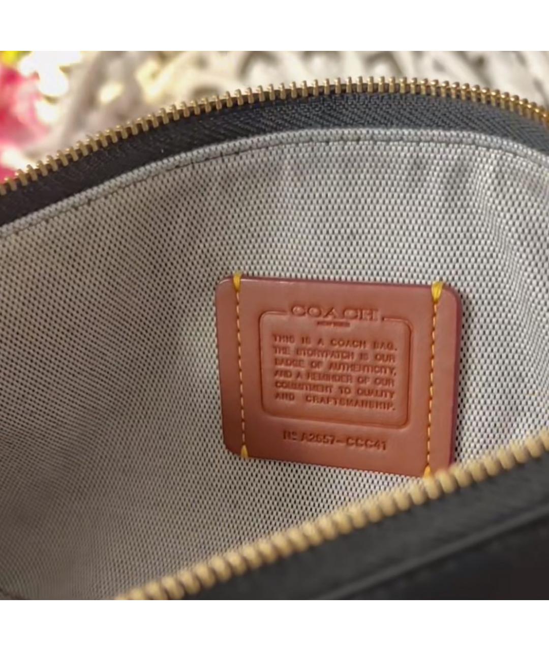 COACH Черная кожаная сумка через плечо, фото 8