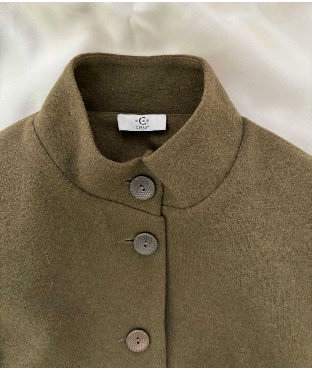 CERRUTI 1881 Хаки шерстяной жакет/пиджак, фото 4