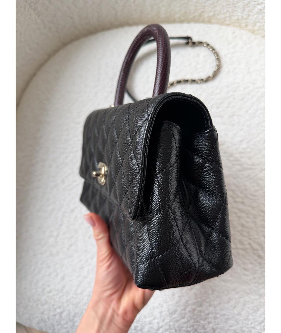 CHANEL Черная кожаная сумка через плечо, фото 5