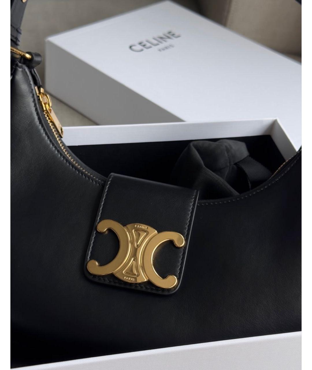 CELINE Черная кожаная сумка через плечо, фото 4