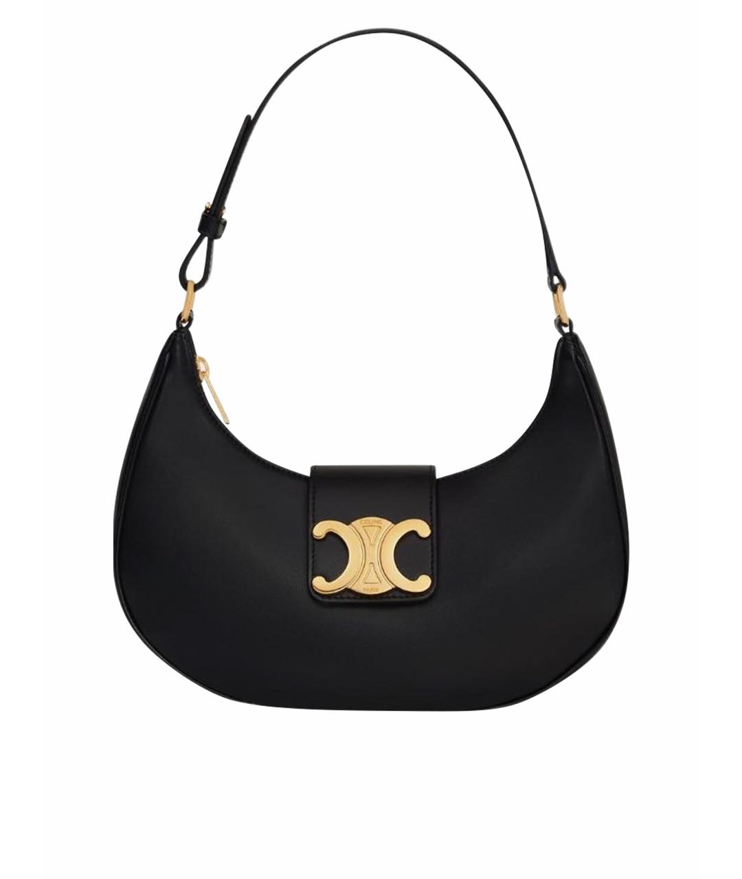 CELINE Черная кожаная сумка через плечо, фото 1