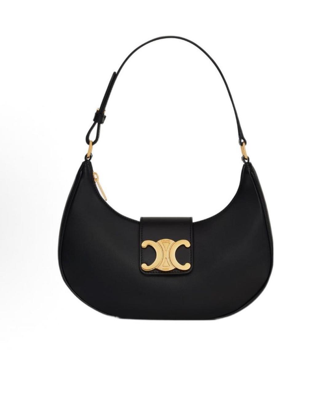 CELINE Черная кожаная сумка через плечо, фото 6