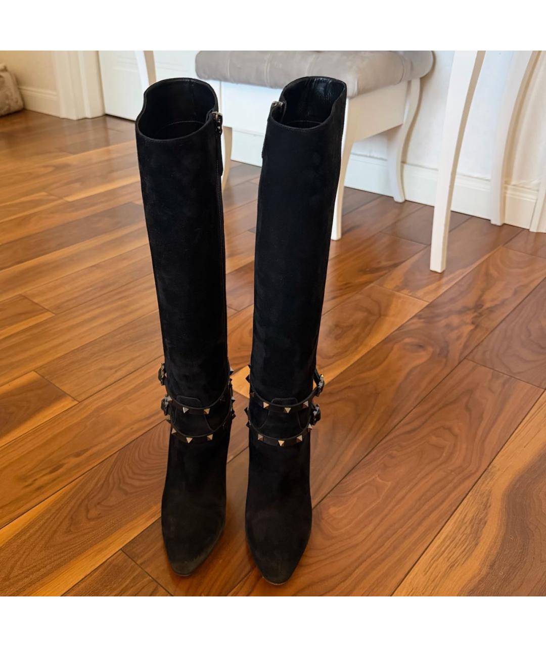 VALENTINO Черные замшевые сапоги, фото 2