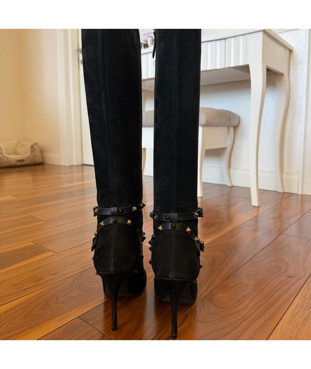 VALENTINO Черные замшевые сапоги, фото 4