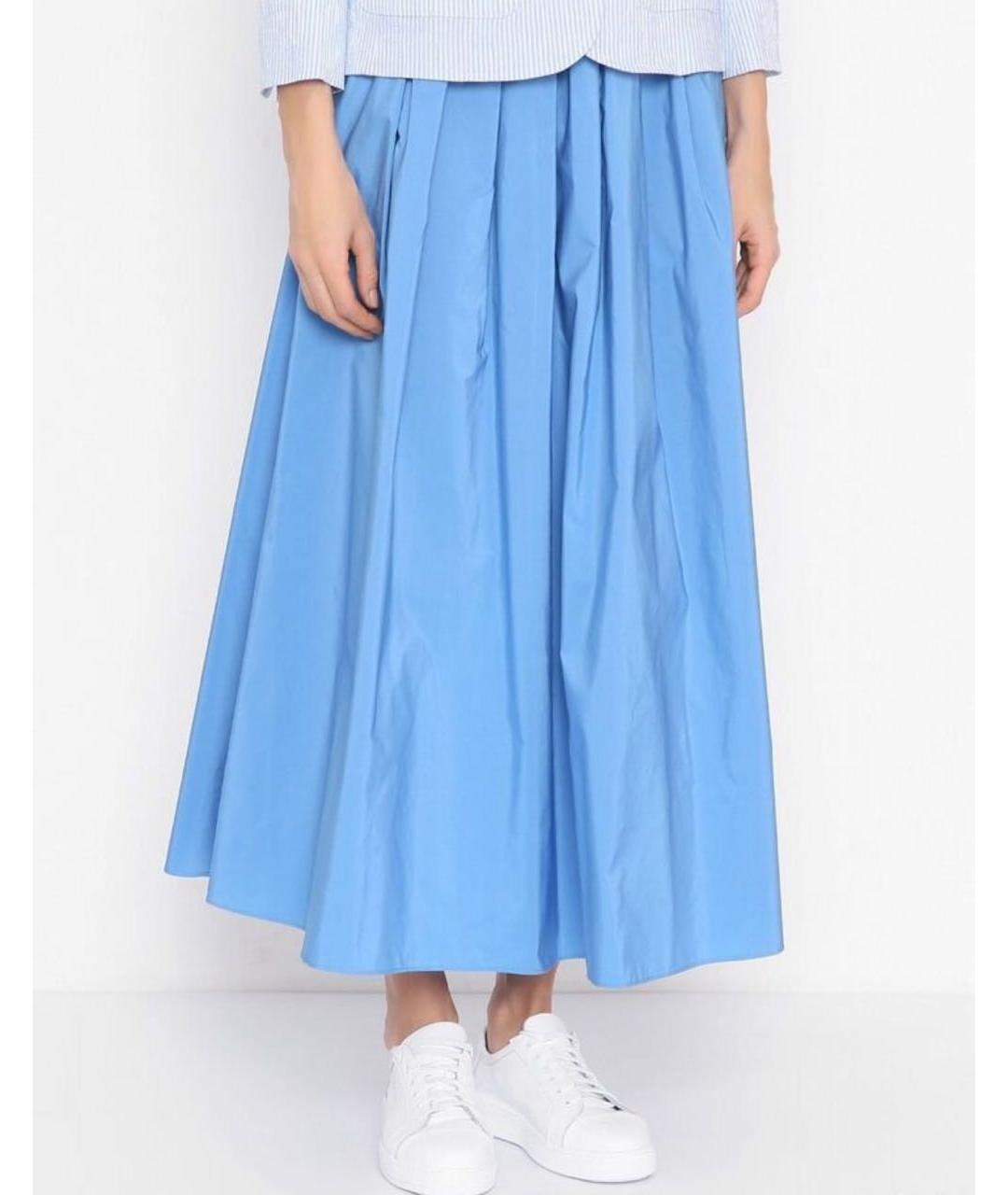 WEEKEND MAX MARA Голубая полиэстеровая юбка миди, фото 7