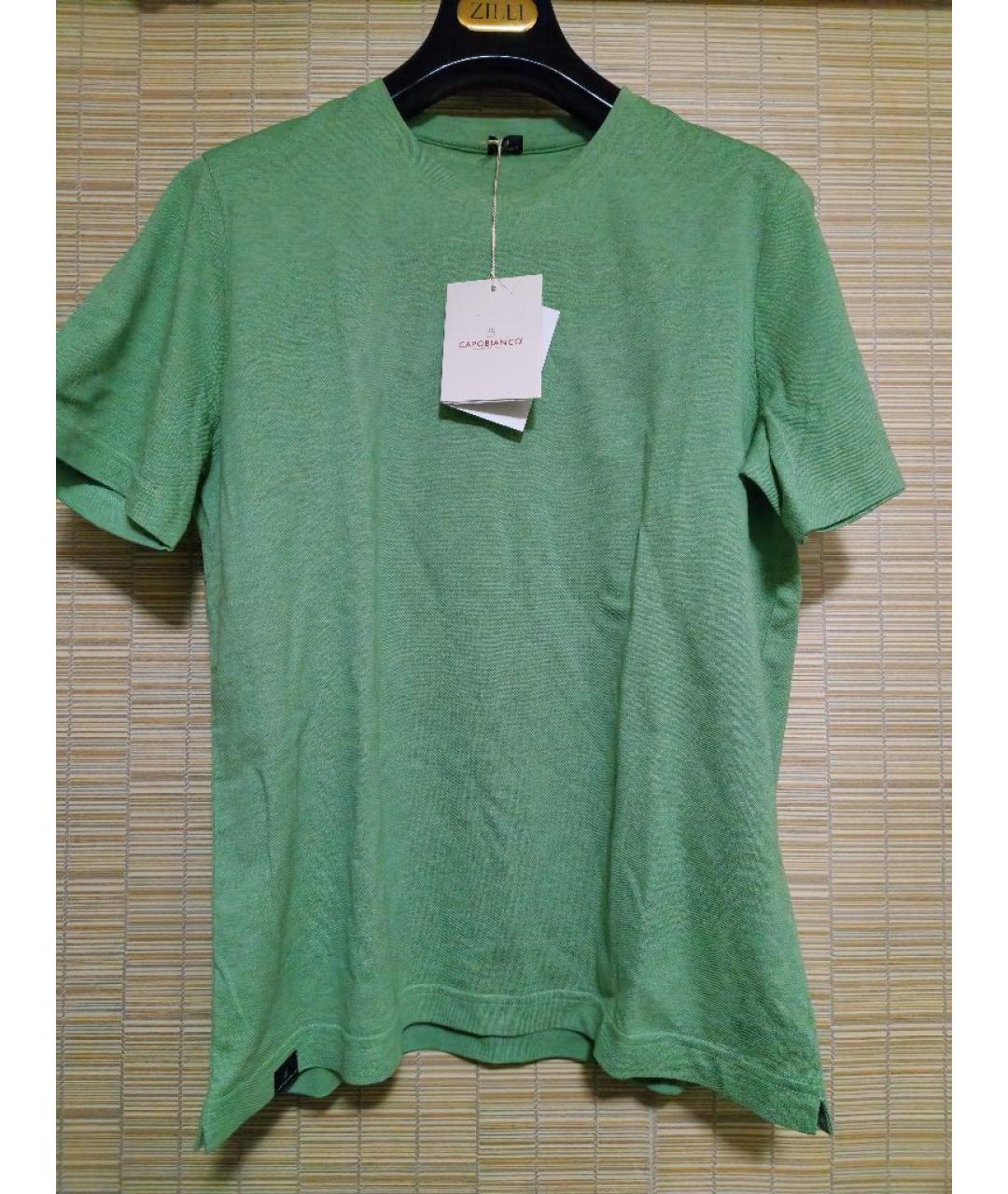CAPOBIANCO Зеленая хлопковая футболка, фото 7
