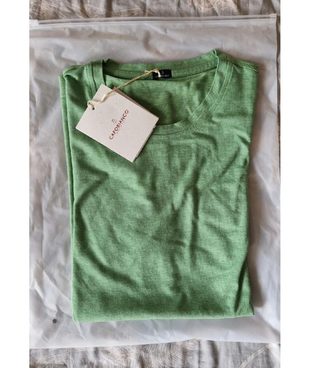 CAPOBIANCO Зеленая хлопковая футболка, фото 3
