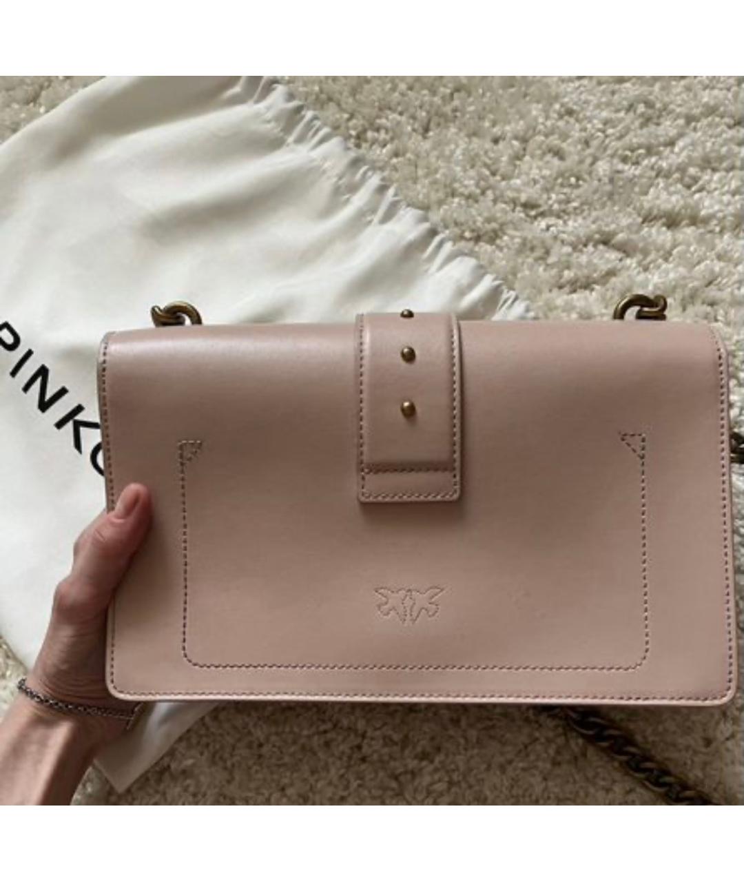 PINKO Розовая кожаная сумка через плечо, фото 3