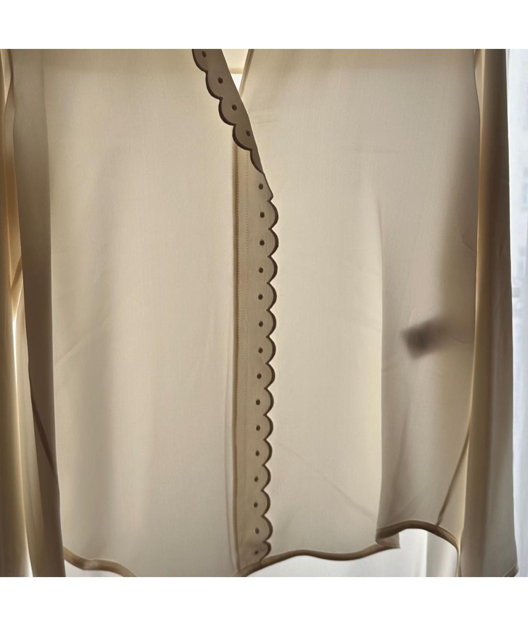 CELINE Белая шелковая блузы, фото 8