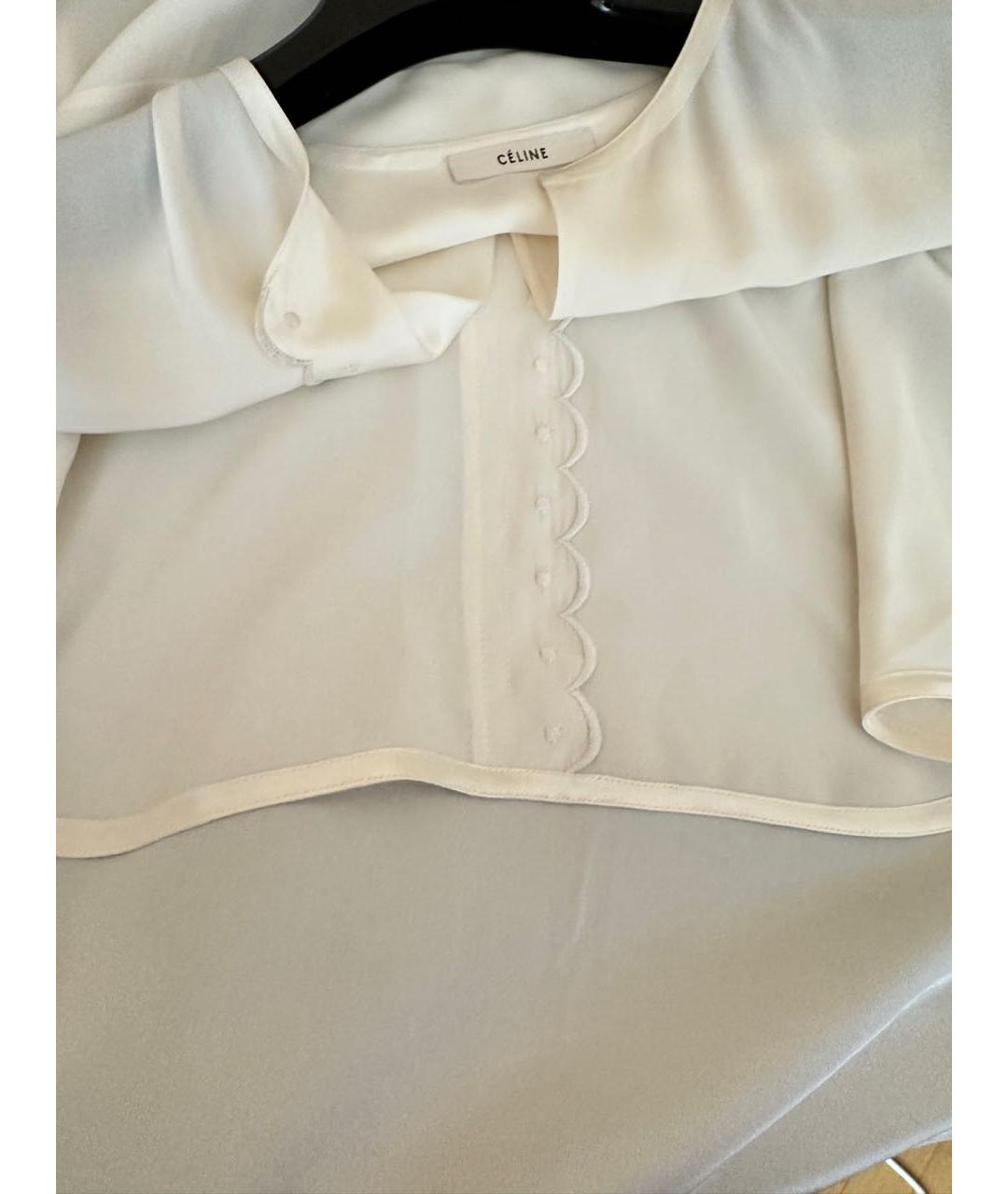 CELINE Белая шелковая блузы, фото 6
