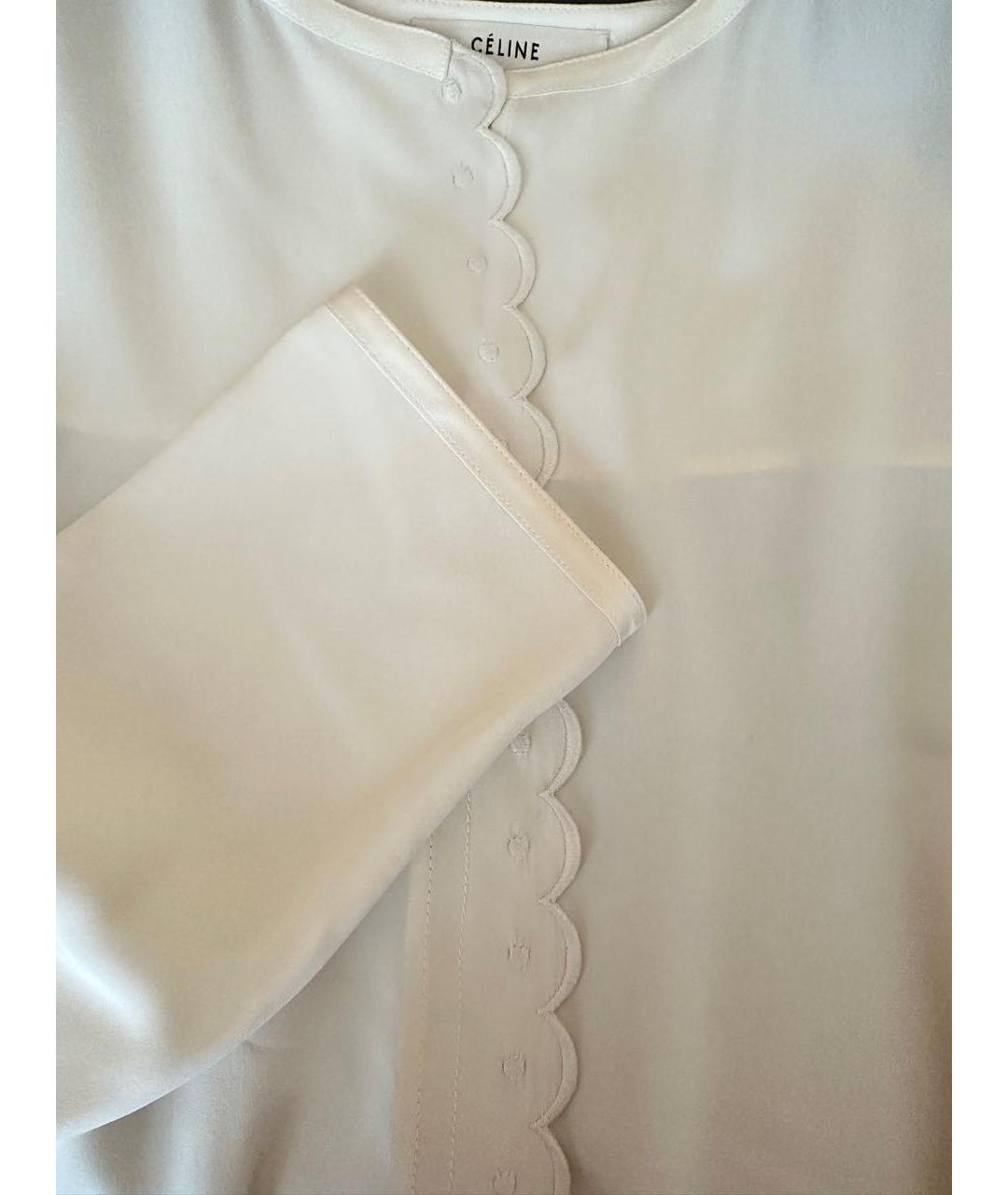 CELINE Белая шелковая блузы, фото 5