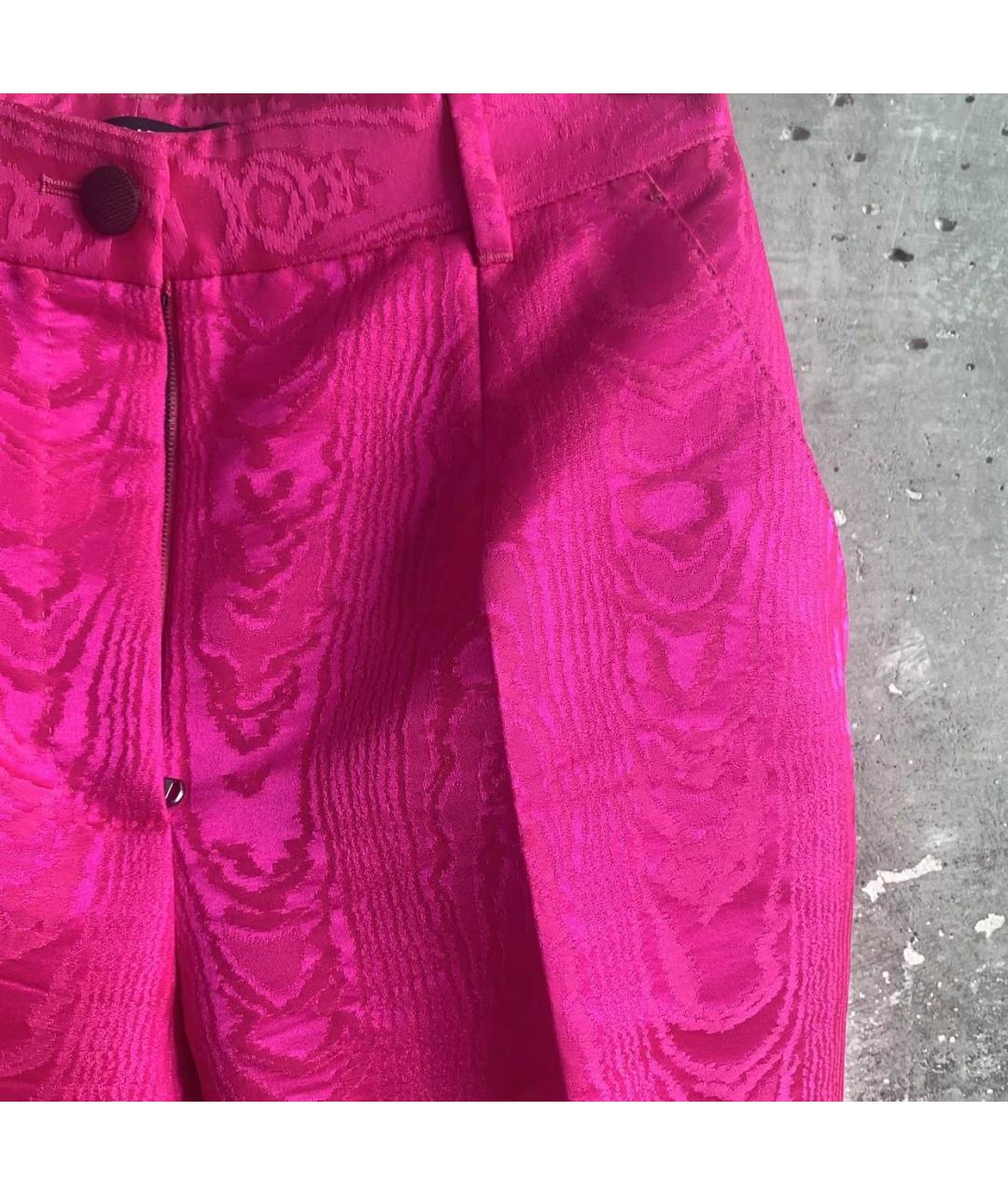 DOLCE&GABBANA Фуксия полиэстеровые брюки узкие, фото 4