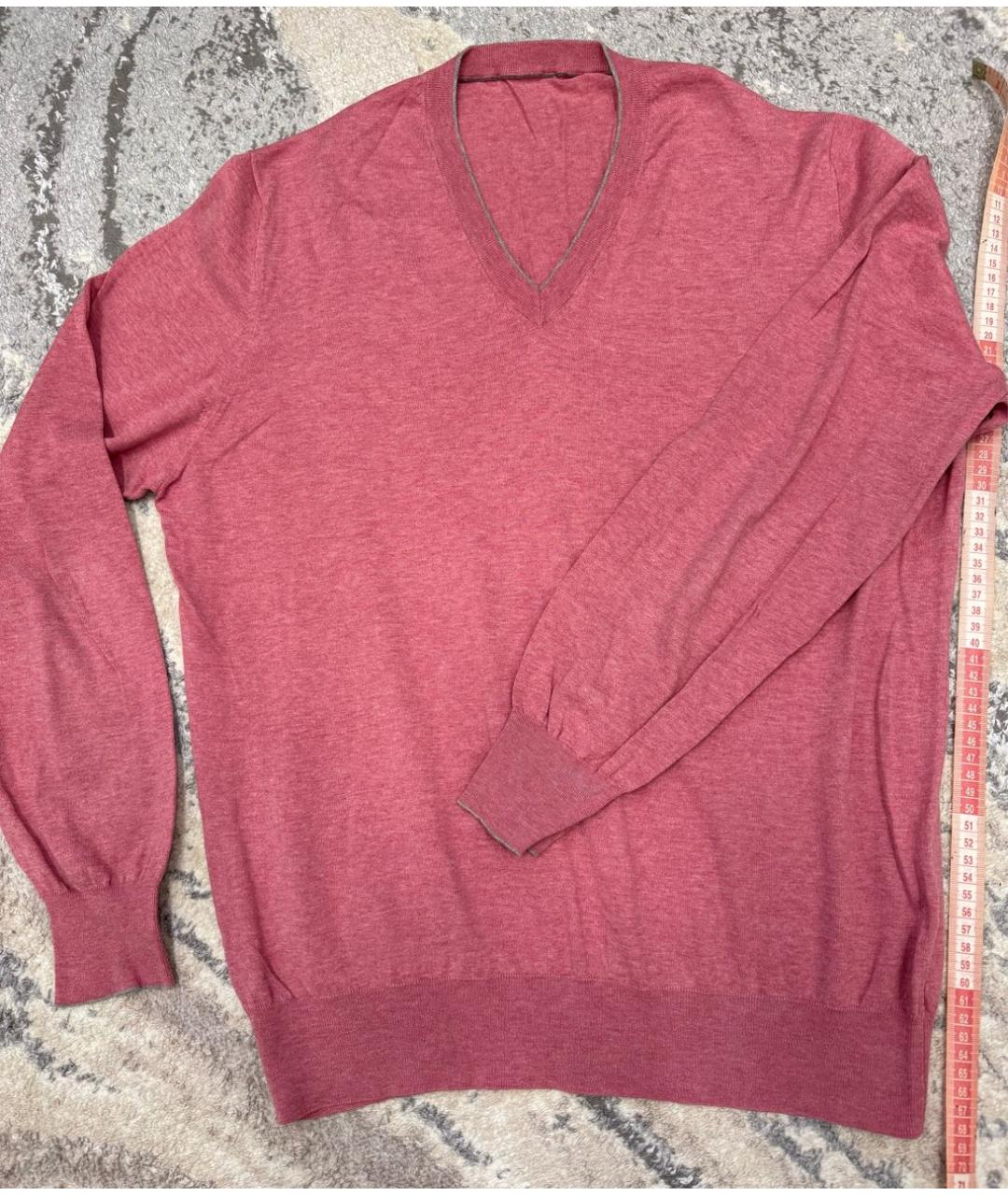 BRUNELLO CUCINELLI Розовый хлопковый джемпер / свитер, фото 2