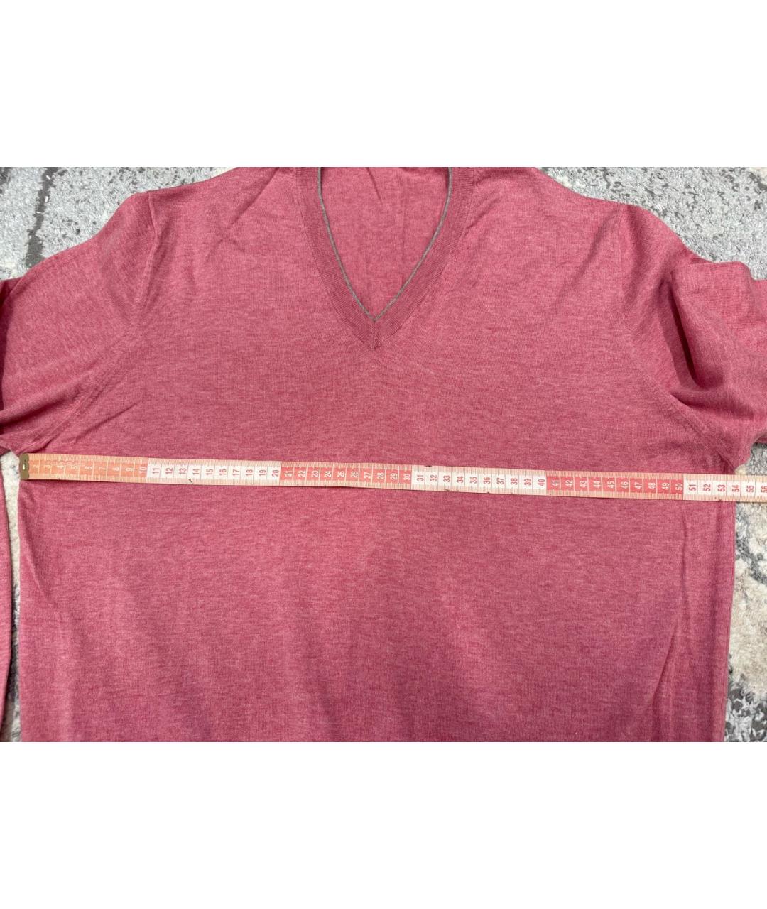 BRUNELLO CUCINELLI Розовый хлопковый джемпер / свитер, фото 3