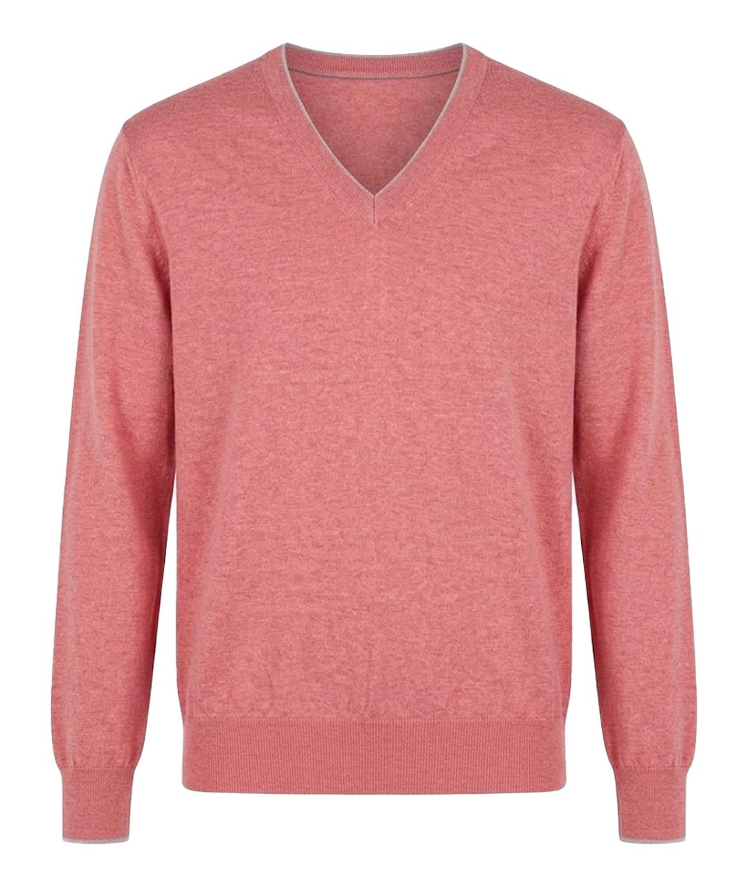 BRUNELLO CUCINELLI Розовый хлопковый джемпер / свитер, фото 1