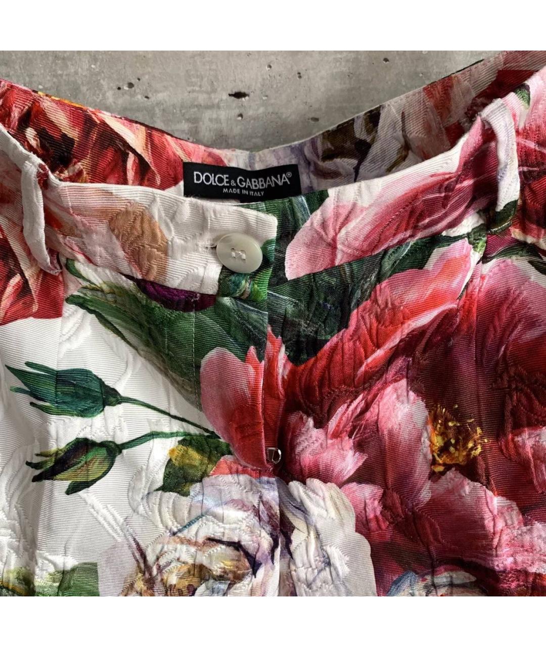 DOLCE&GABBANA Белые хлопковые брюки узкие, фото 3