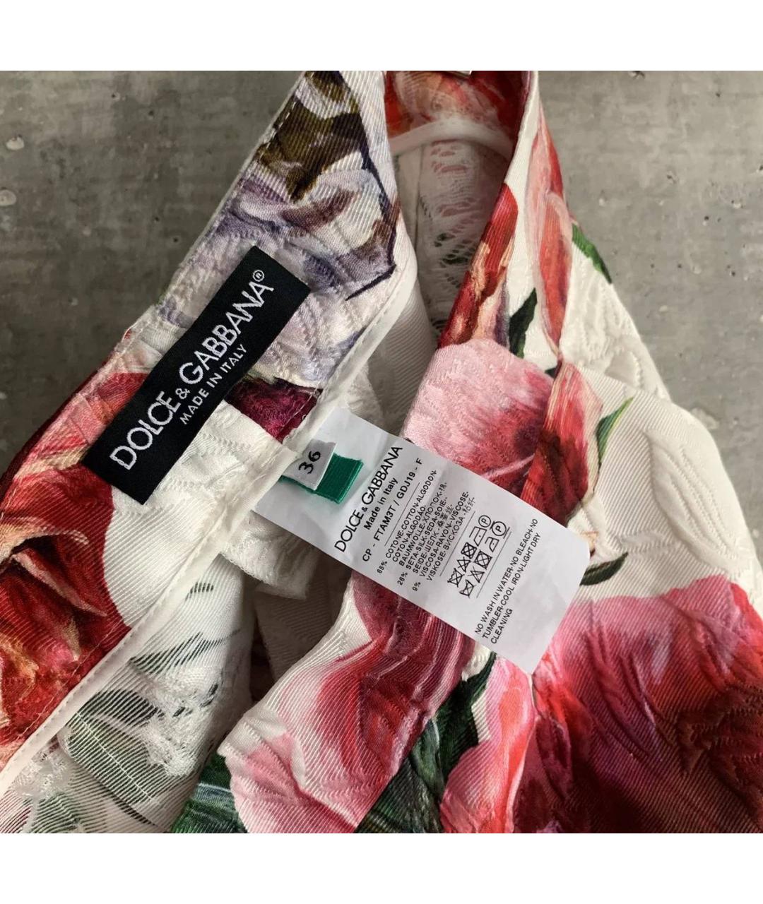 DOLCE&GABBANA Белые хлопковые брюки узкие, фото 8