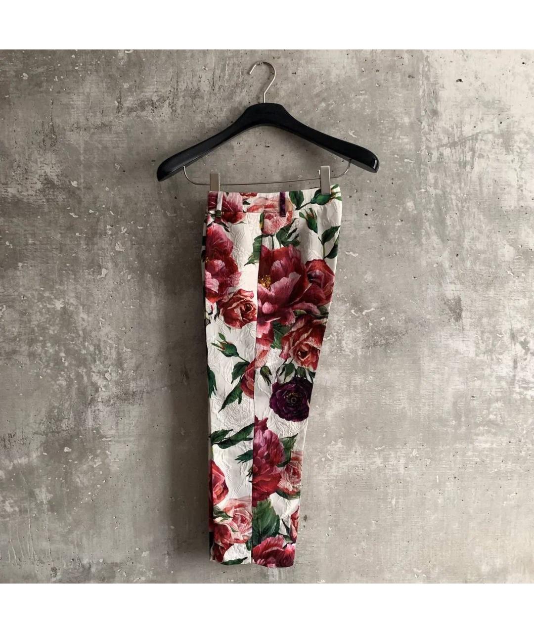 DOLCE&GABBANA Белые хлопковые брюки узкие, фото 4