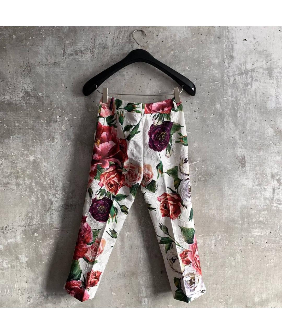 DOLCE&GABBANA Белые хлопковые брюки узкие, фото 2