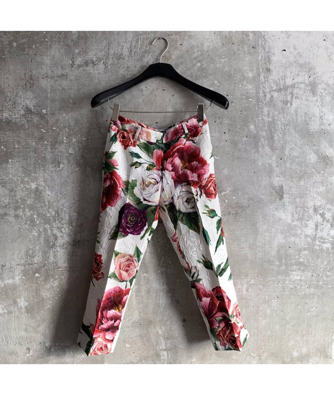 DOLCE&GABBANA Белые хлопковые брюки узкие, фото 9