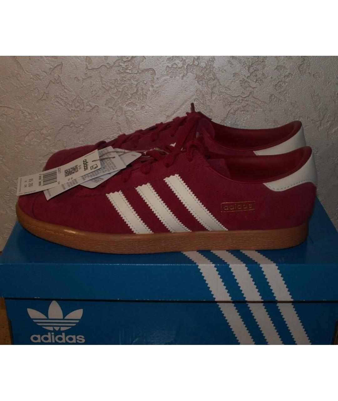 ADIDAS Красные замшевые низкие кроссовки / кеды, фото 6