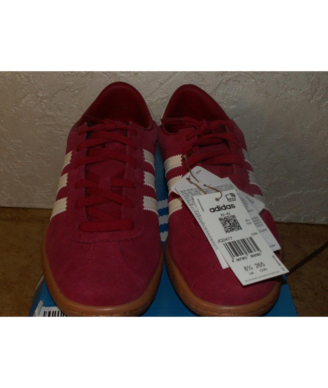 ADIDAS Красные замшевые низкие кроссовки / кеды, фото 2