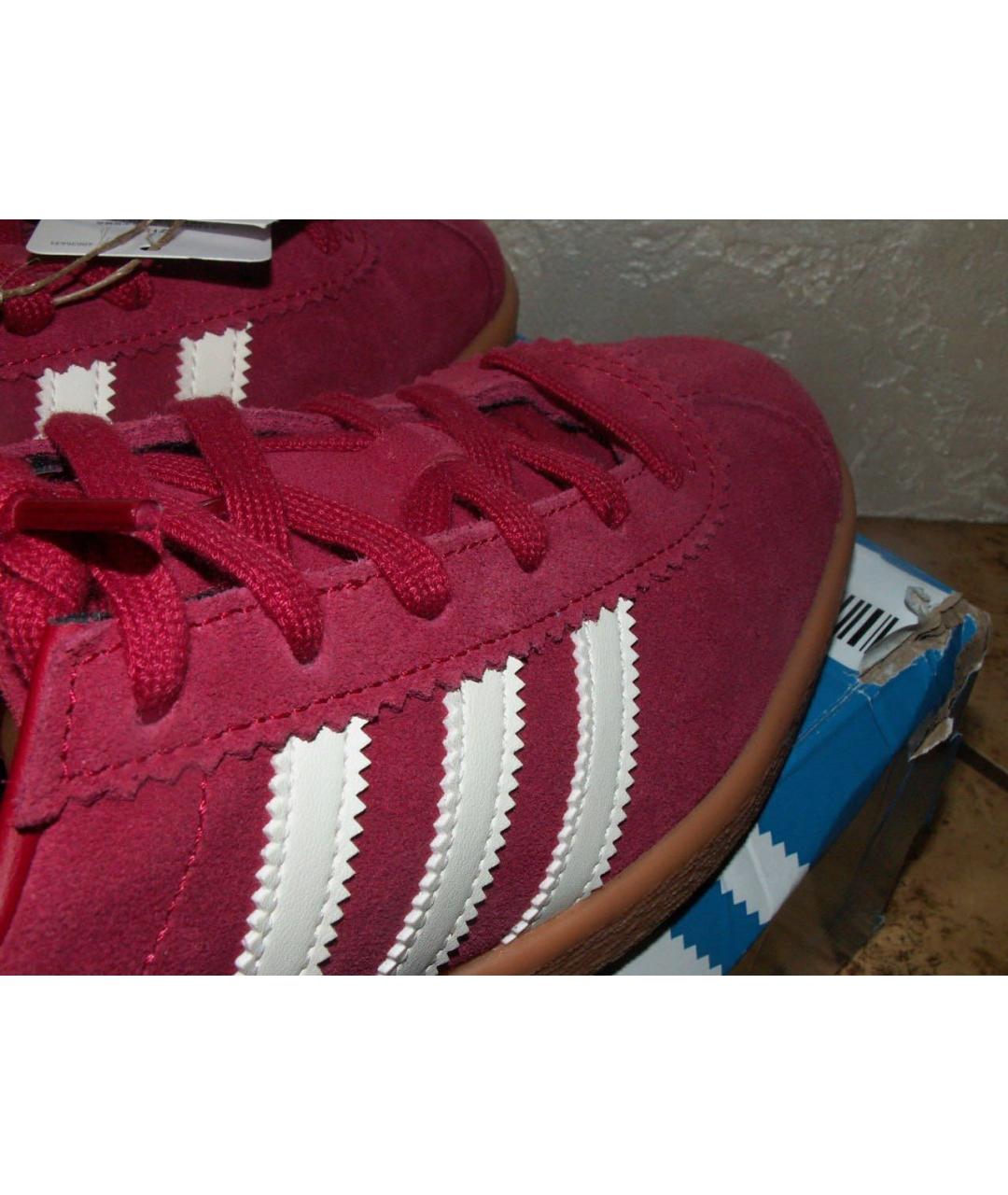 ADIDAS Красные замшевые низкие кроссовки / кеды, фото 3