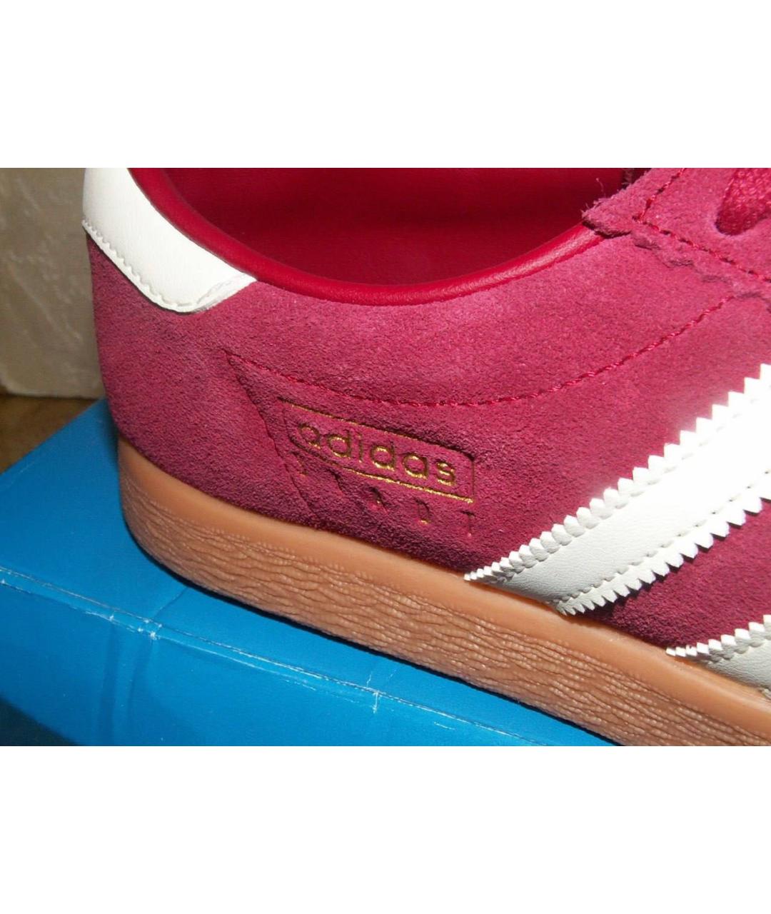 ADIDAS Красные замшевые низкие кроссовки / кеды, фото 4