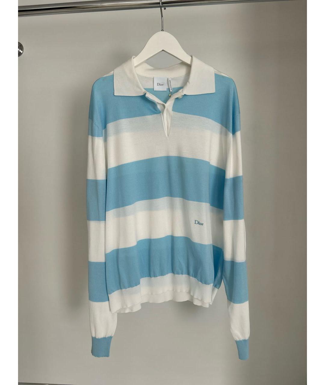 CHRISTIAN DIOR Голубой хлопковый джемпер / свитер, фото 8