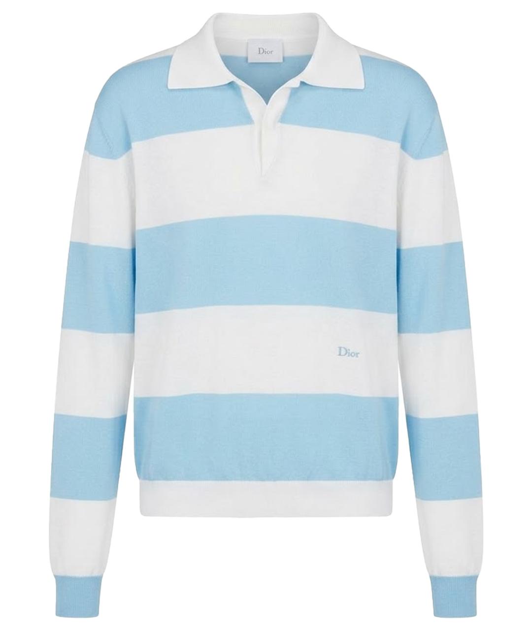 CHRISTIAN DIOR Голубой хлопковый джемпер / свитер, фото 1