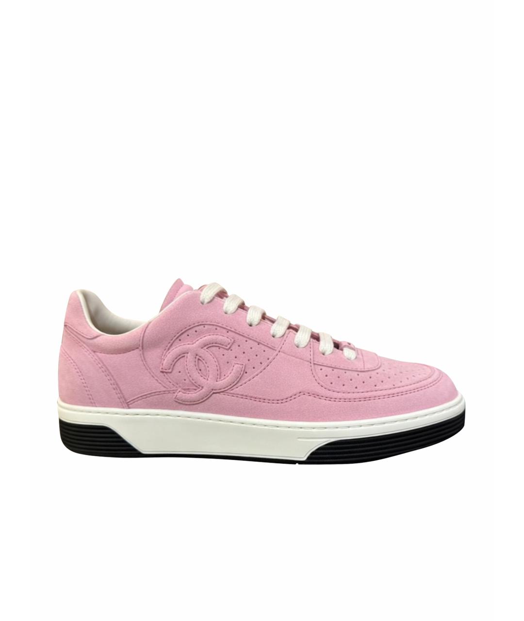 CHANEL Розовые замшевые кеды, фото 1