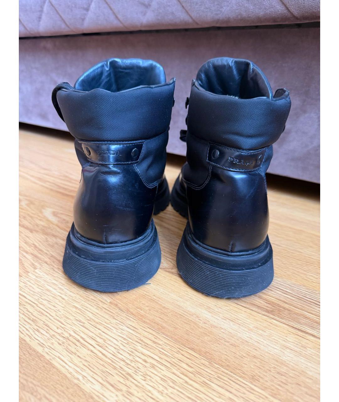 PRADA Черные кожаные высокие ботинки, фото 3