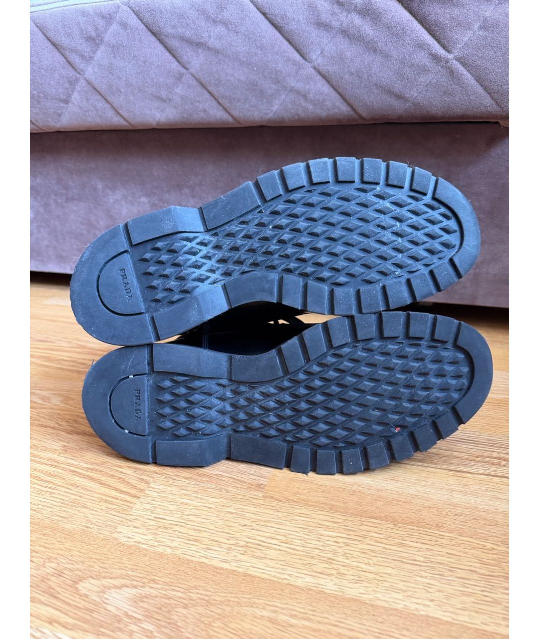 PRADA Черные кожаные высокие ботинки, фото 4