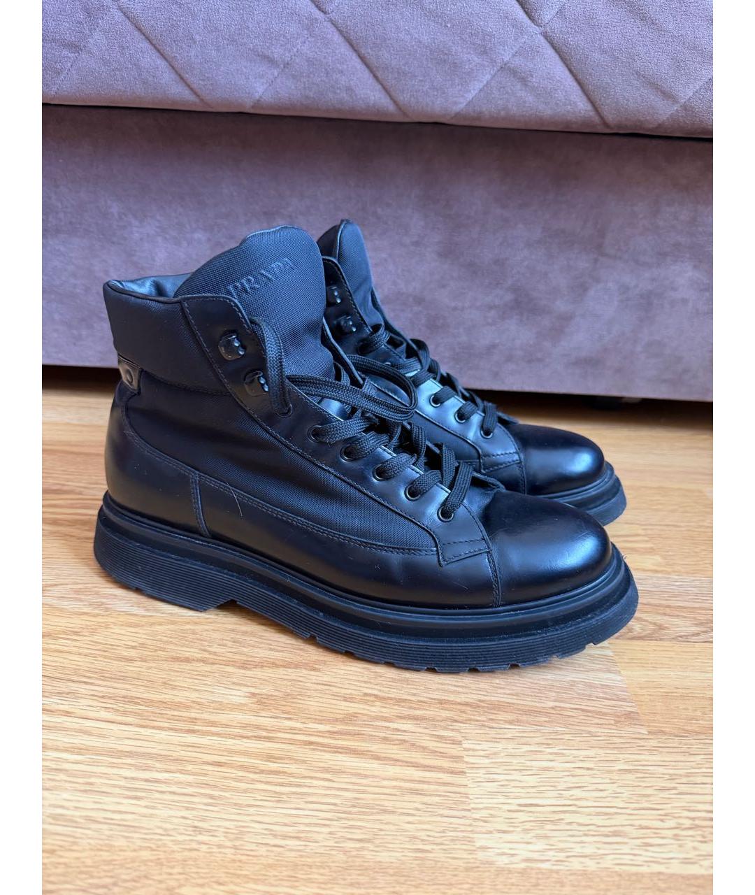 PRADA Черные кожаные высокие ботинки, фото 6