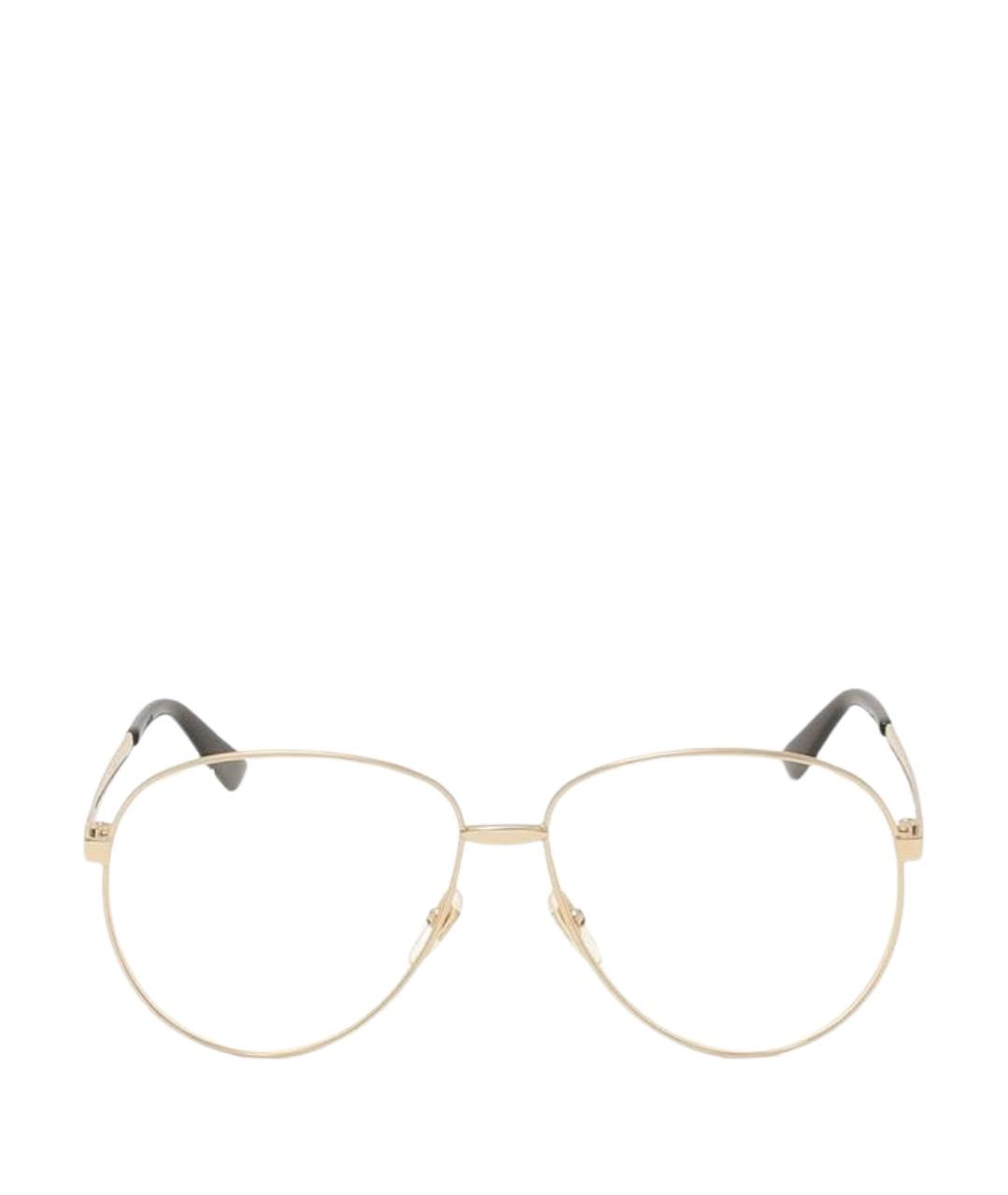 GUCCI Золотые металлические солнцезащитные очки, фото 1