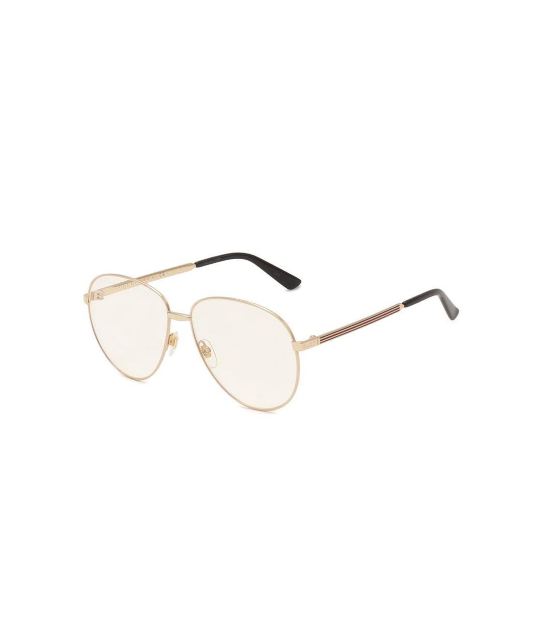 GUCCI Золотые металлические солнцезащитные очки, фото 2