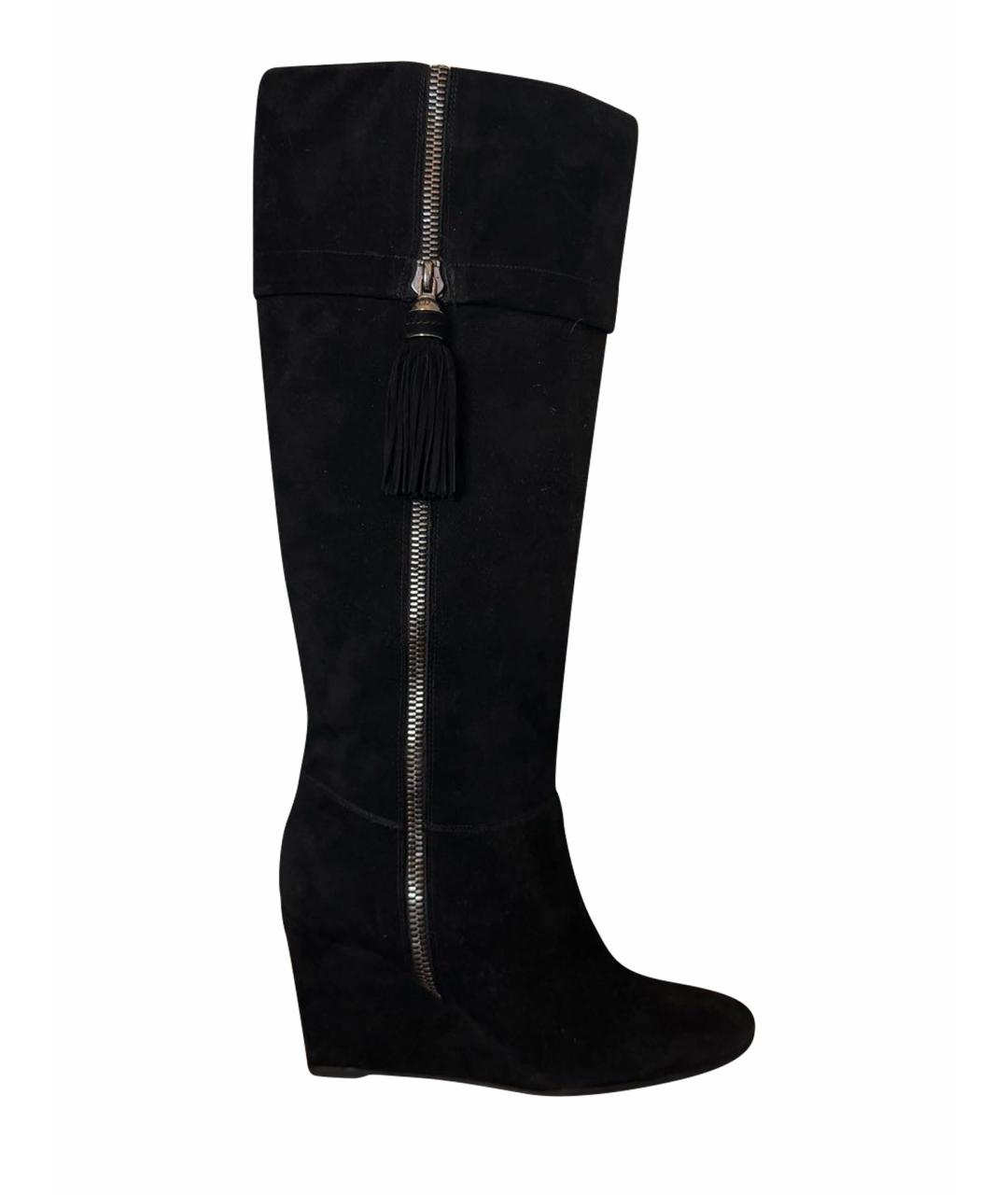 CHRISTIAN DIOR Черные замшевые сапоги, фото 1