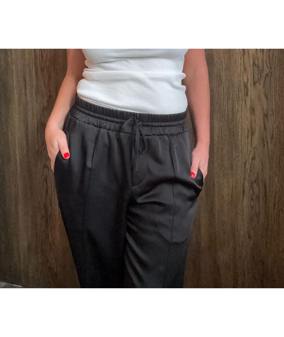 JIL SANDER Черные вискозные брюки широкие, фото 2