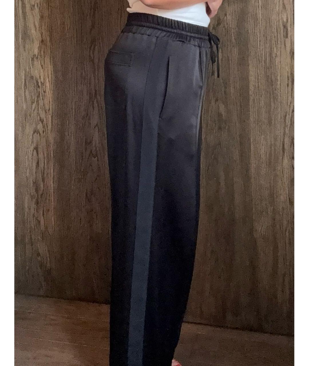 JIL SANDER Черные вискозные брюки широкие, фото 4