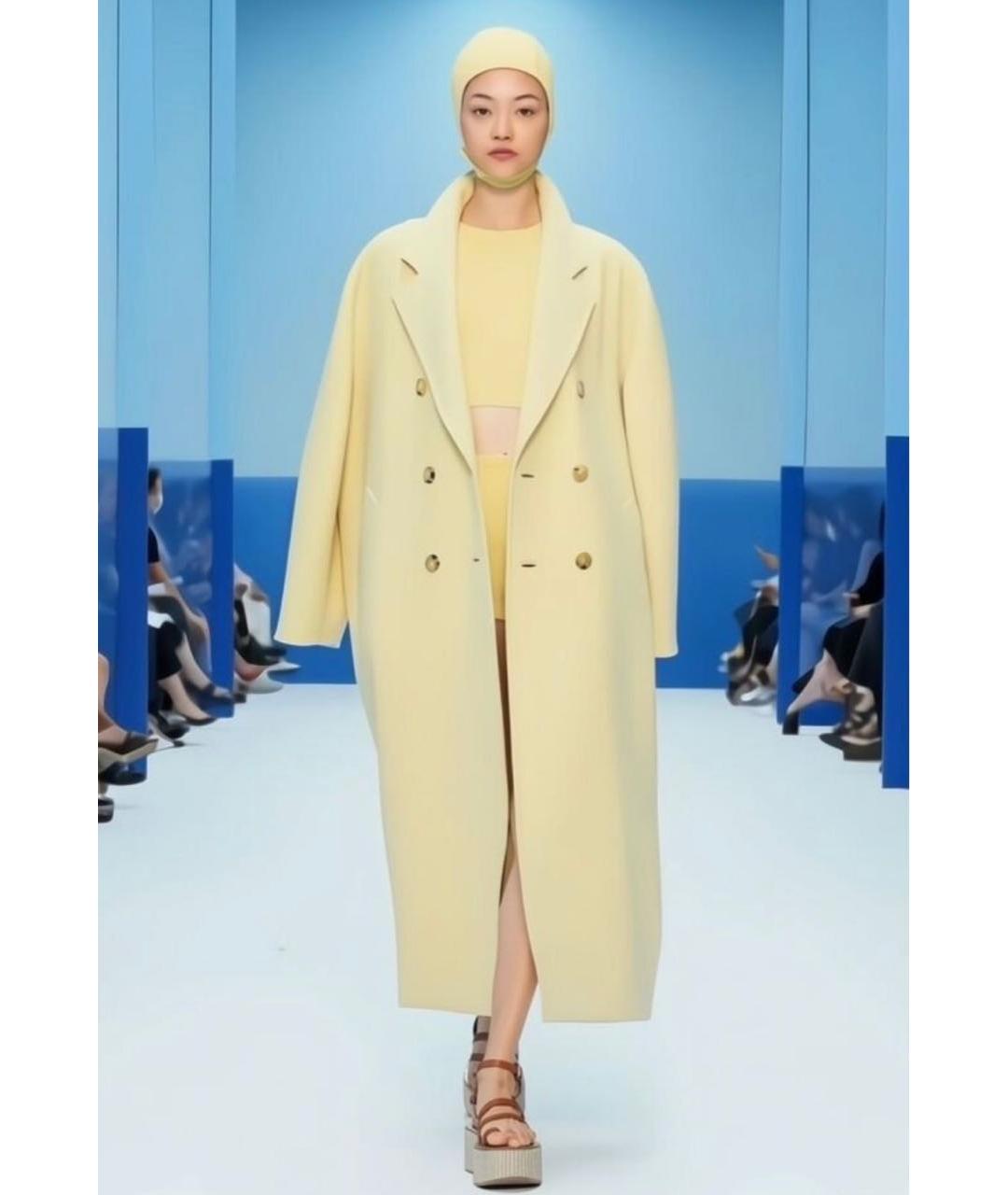 MAX MARA Желтое кашемировое пальто, фото 8