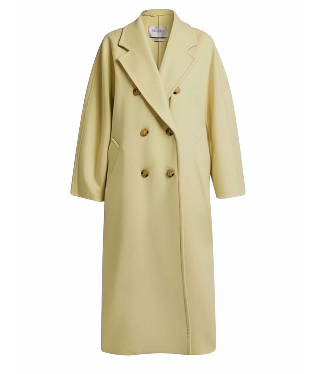 MAX MARA Желтое кашемировое пальто, фото 1